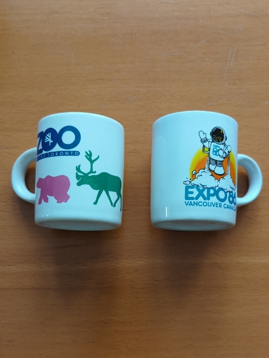 Toronto Zoo Expo 86 Other - VINTAGE Mini Mugs - Metro Toronto Zoo & Expo 86 Vancouver Canada